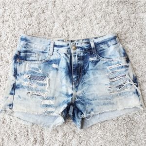 MOB Acid Wasg denim shorts Large